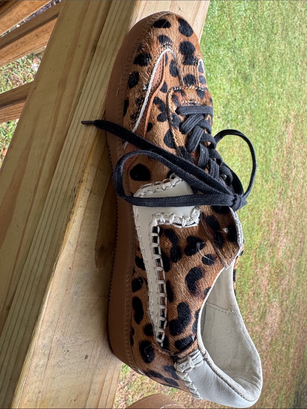 Dolce Vita Leopard-Print Sneakers with Black Laces and White Trim